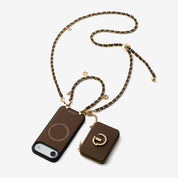 アリュールチェーンシリーズ - ストラップ付きマグネット式ウォレットフォンケース（フィンガーホルダー付き）