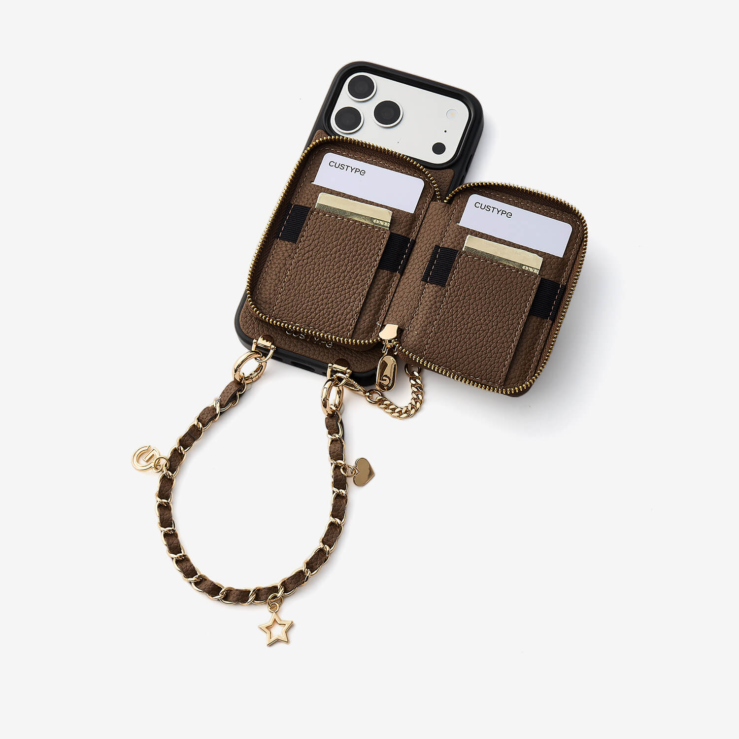 Allure Chain Series- Wallet Phone Case with Chain & Stand