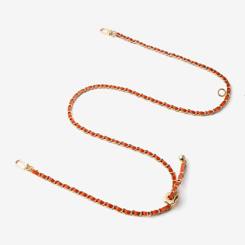 Elegant Adjustable Chain Leather Shoulder Strap- Lychee