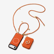 アリュールチェーンシリーズ - ストラップ付きマグネット式ウォレットフォンケース（フィンガーホルダー付き）