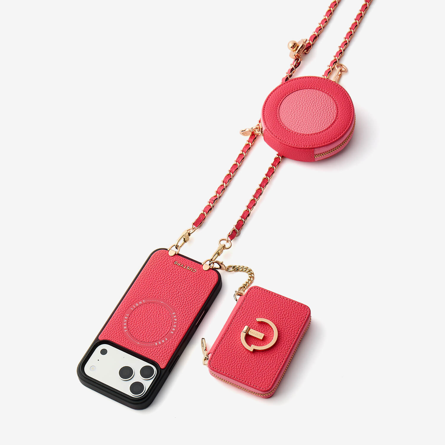 Allure Chain Series- Wallet Phone Case with Chain & Stand