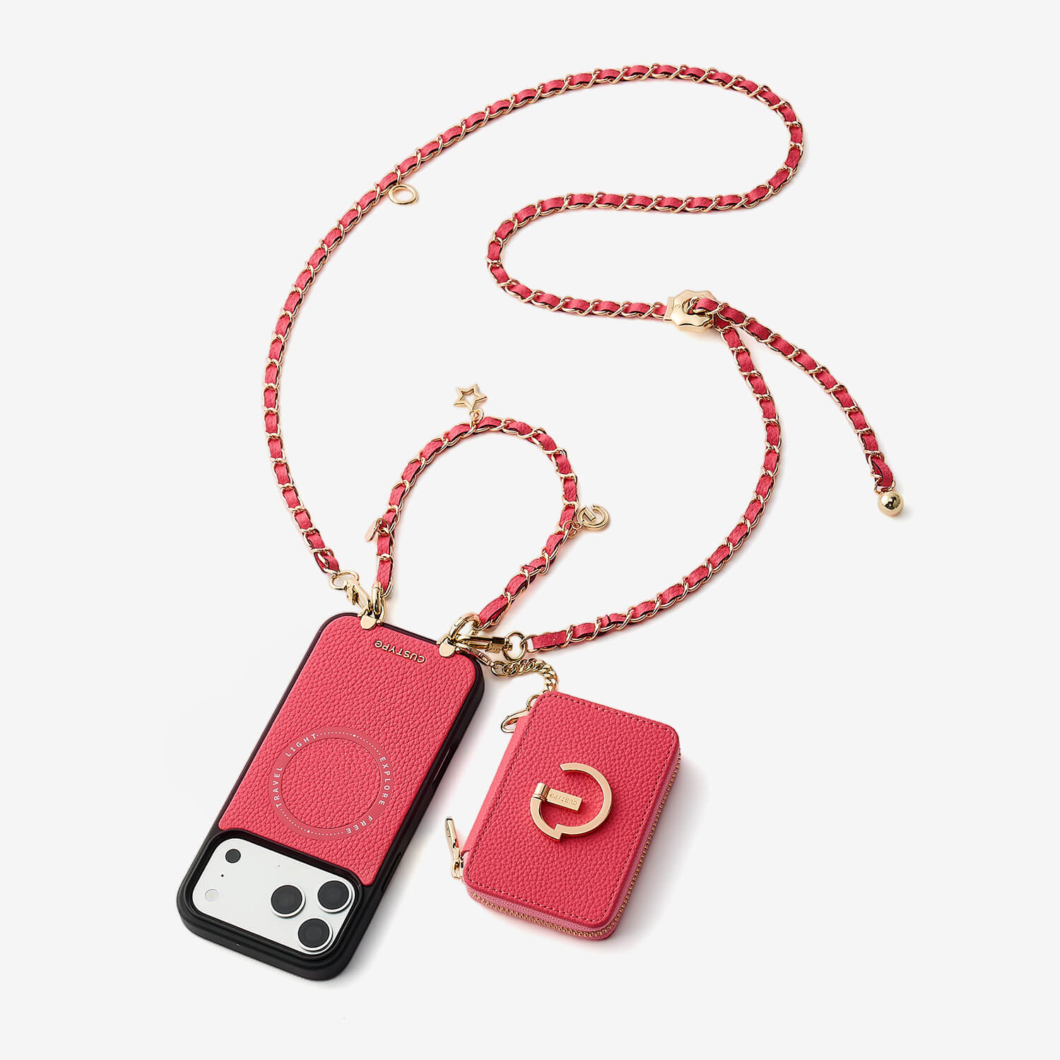 Custype クロスボディ iPhone 16 Pro ケース ストラップとカード