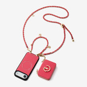 アリュールチェーンシリーズ - ストラップ付きマグネット式ウォレットフォンケース（フィンガーホルダー付き）