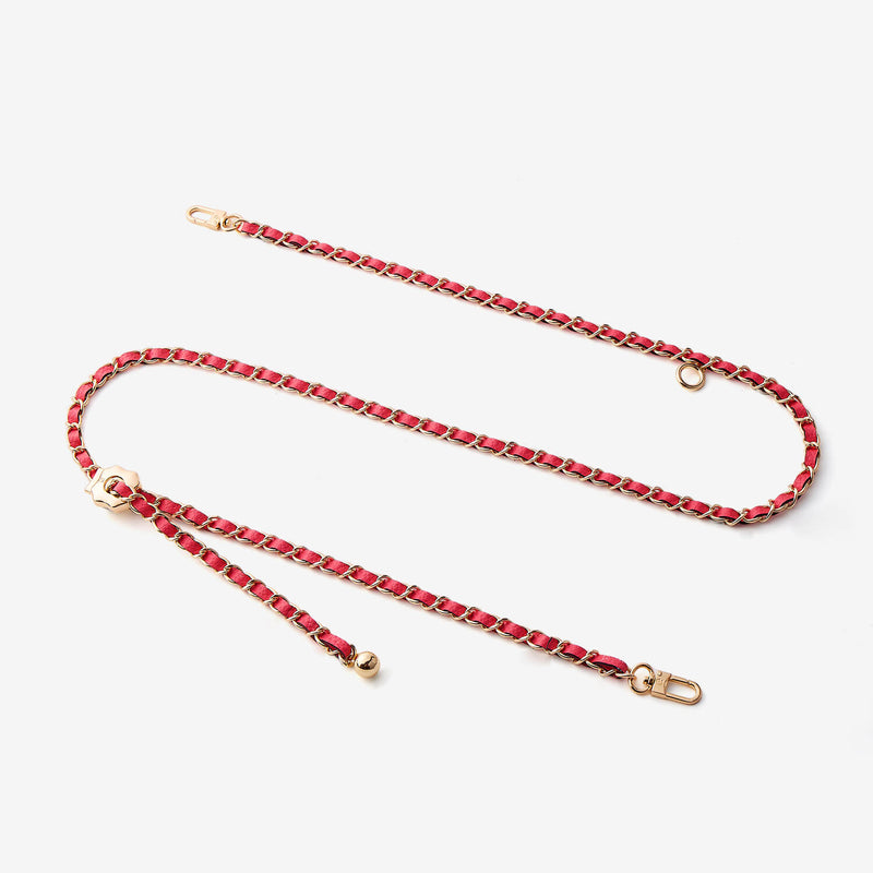 Elegant Adjustable Chain Leather Shoulder Strap- Lychee-Custype