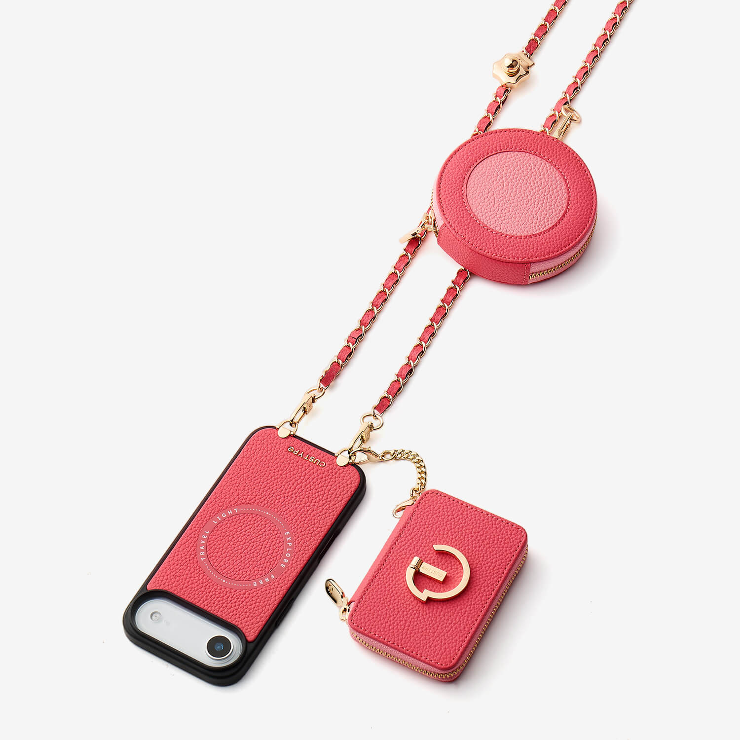 Allure Chain Series- Wallet Phone Case with Chain & Stand