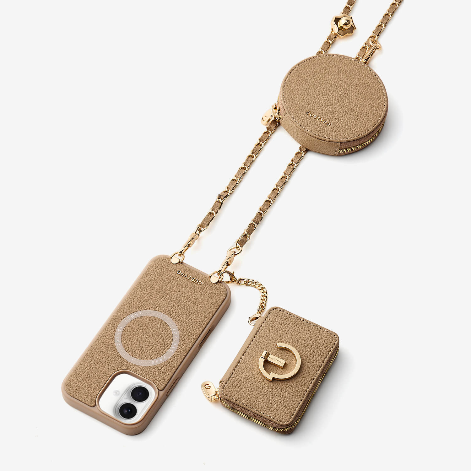 Allure Chain Series- Wallet Phone Case with Chain & Stand