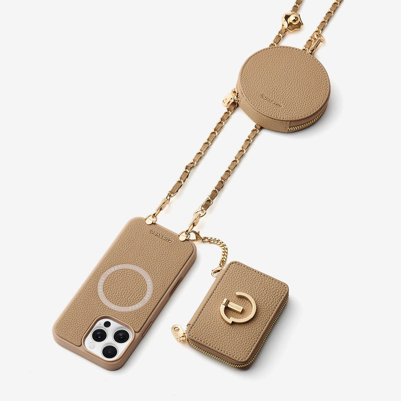 Allure Chain Series- Wallet Phone Case with Chain & Stand - iPhone 16 Pro