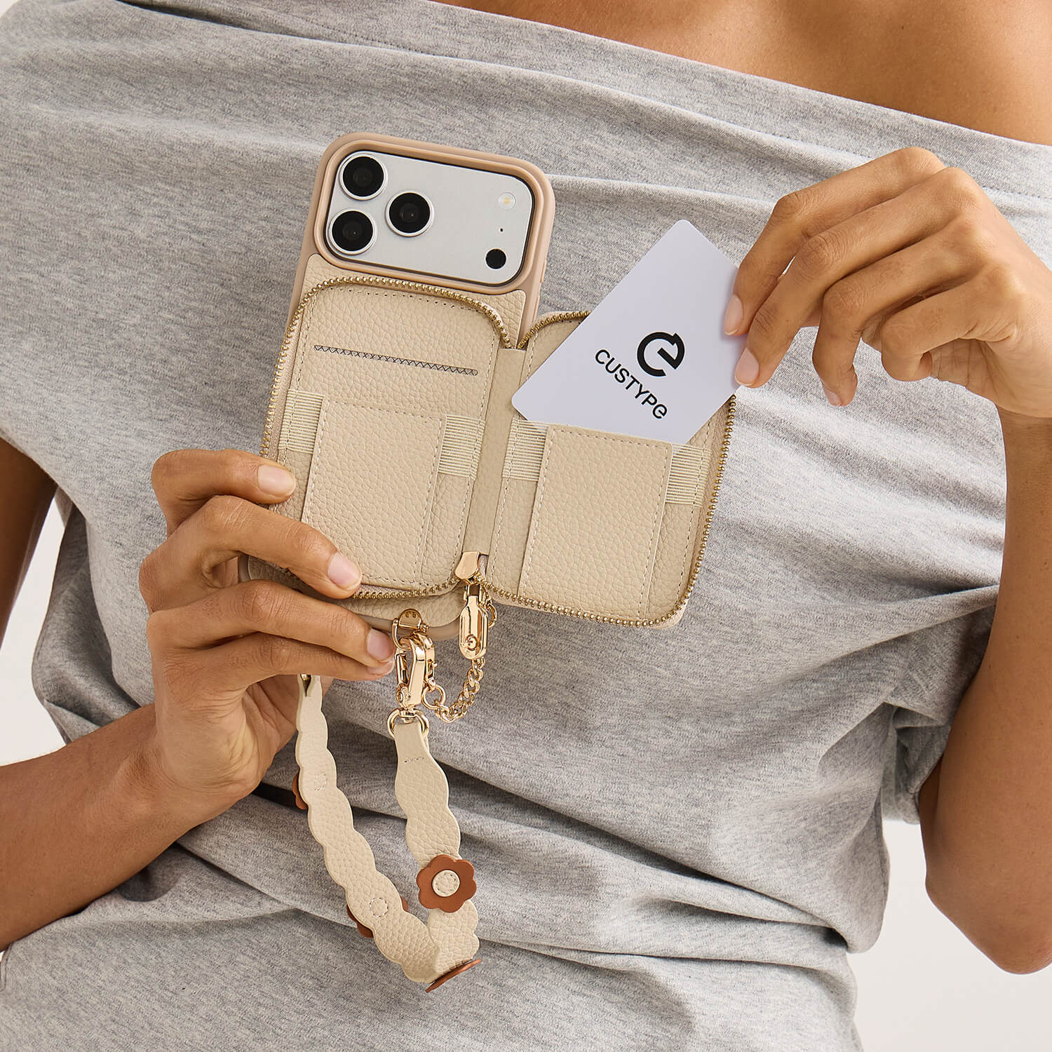 Bloom Pal- Wallet Phone Case with Raised Floral Wristlet