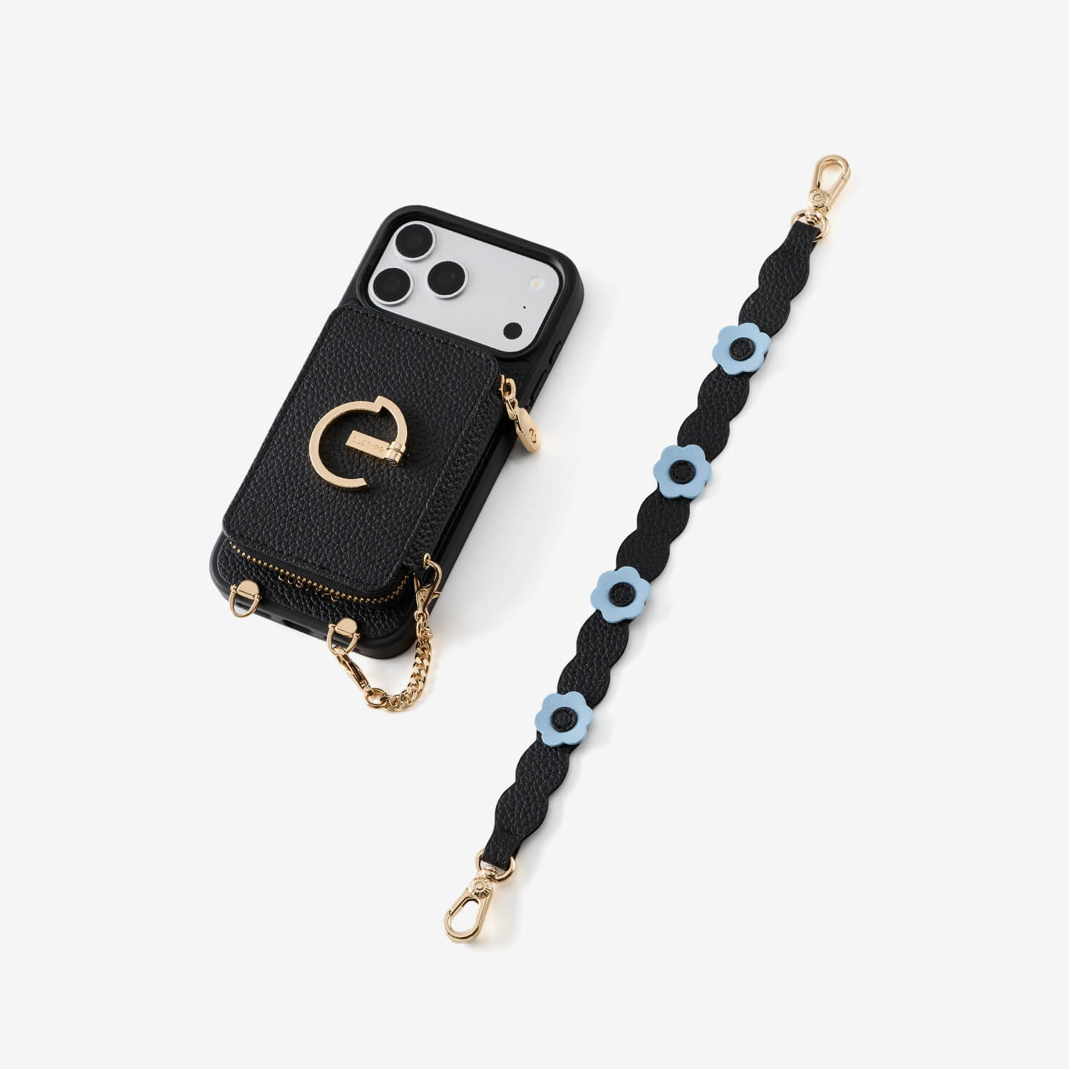 Bloom Pal- Wallet Phone Case with Raised Floral Wristlet