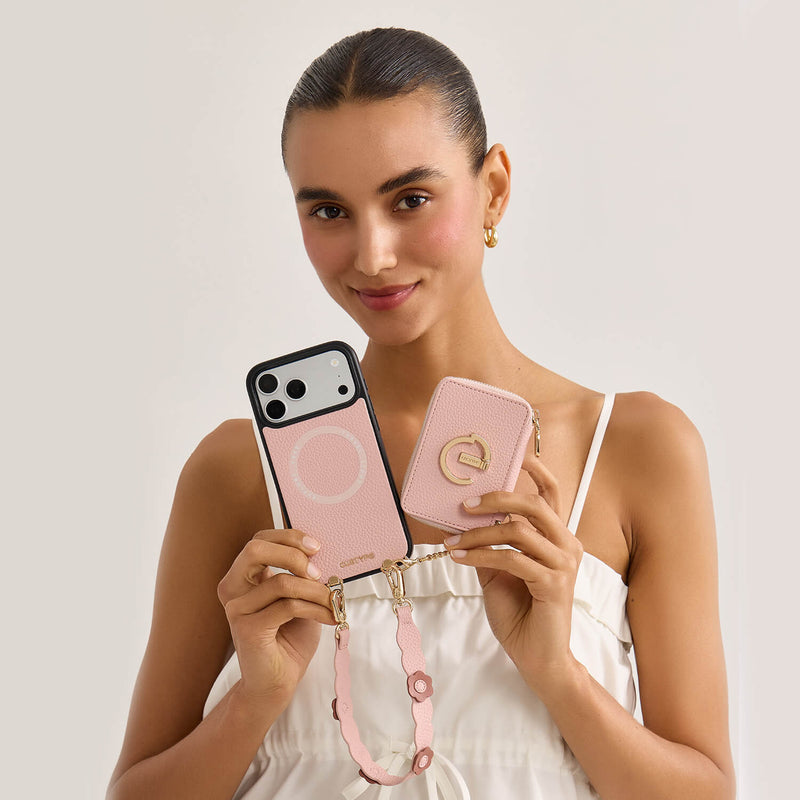 Bloom Pal- Wallet Phone Case with Raised Floral Wristlet