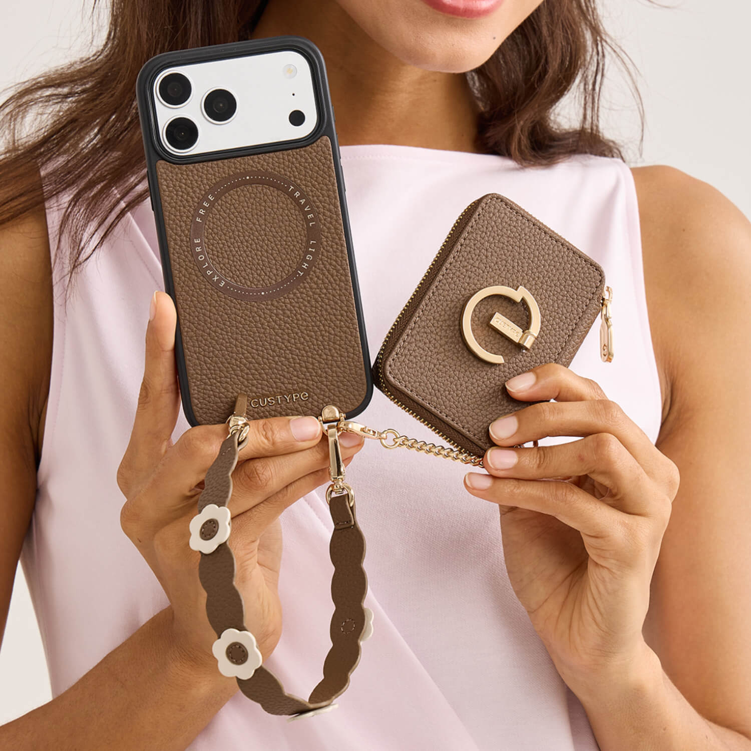 Bloom Pal- Wallet Phone Case with Raised Floral Wristlet