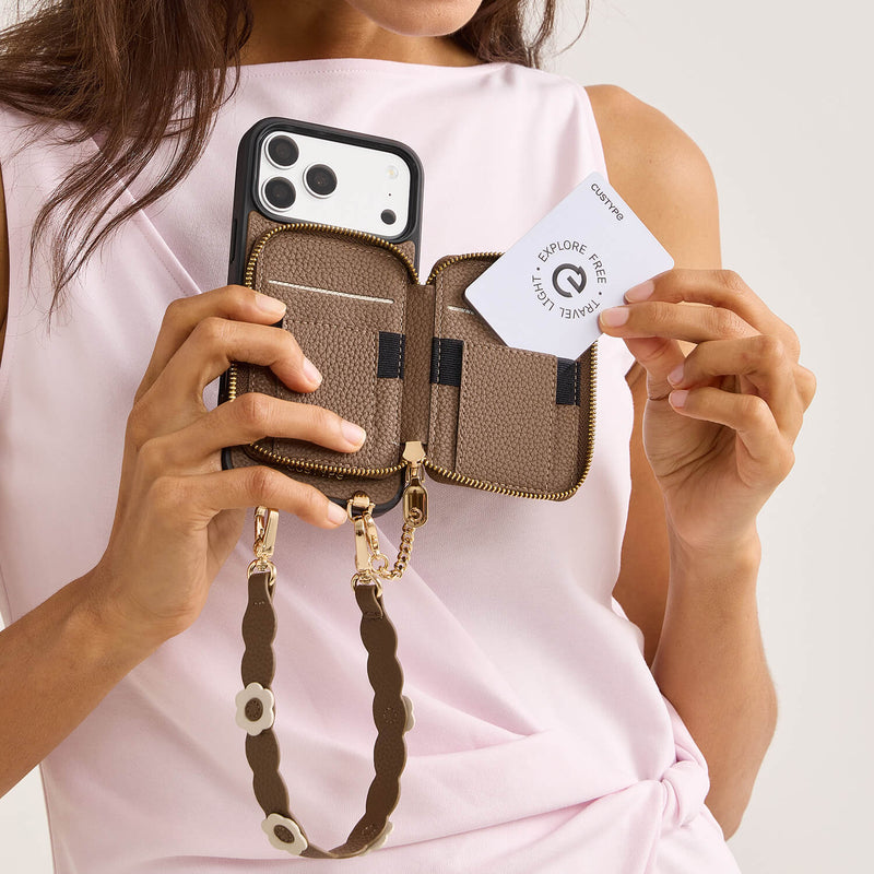 Bloom Pal- Wallet Phone Case with Raised Floral Wristlet