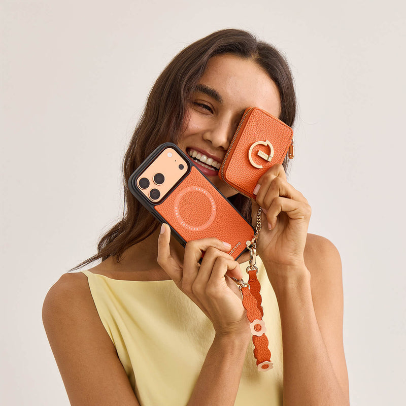 Bloom Pal- Wallet Phone Case with Raised Floral Wristlet
