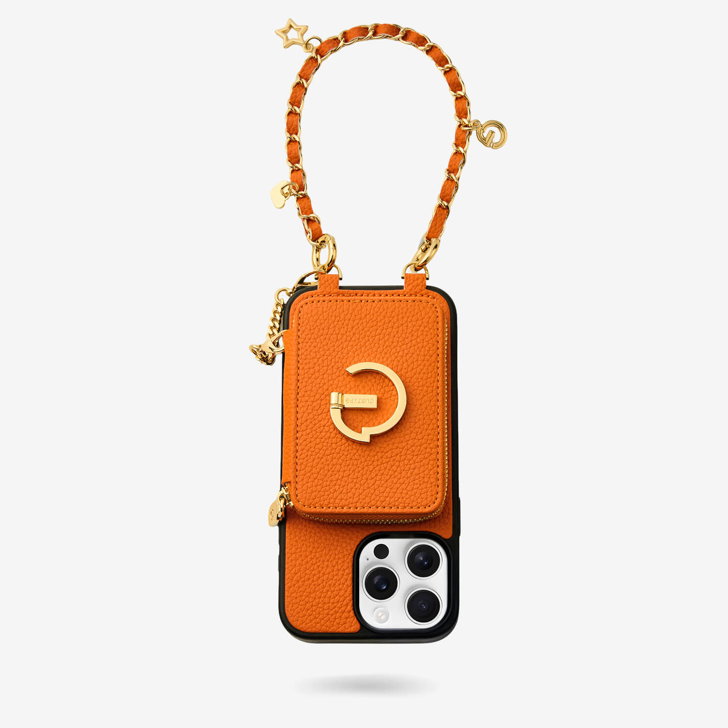 Allure Chain Series-  Protective Wireless Charging Wallet Phone Case with Wristlet