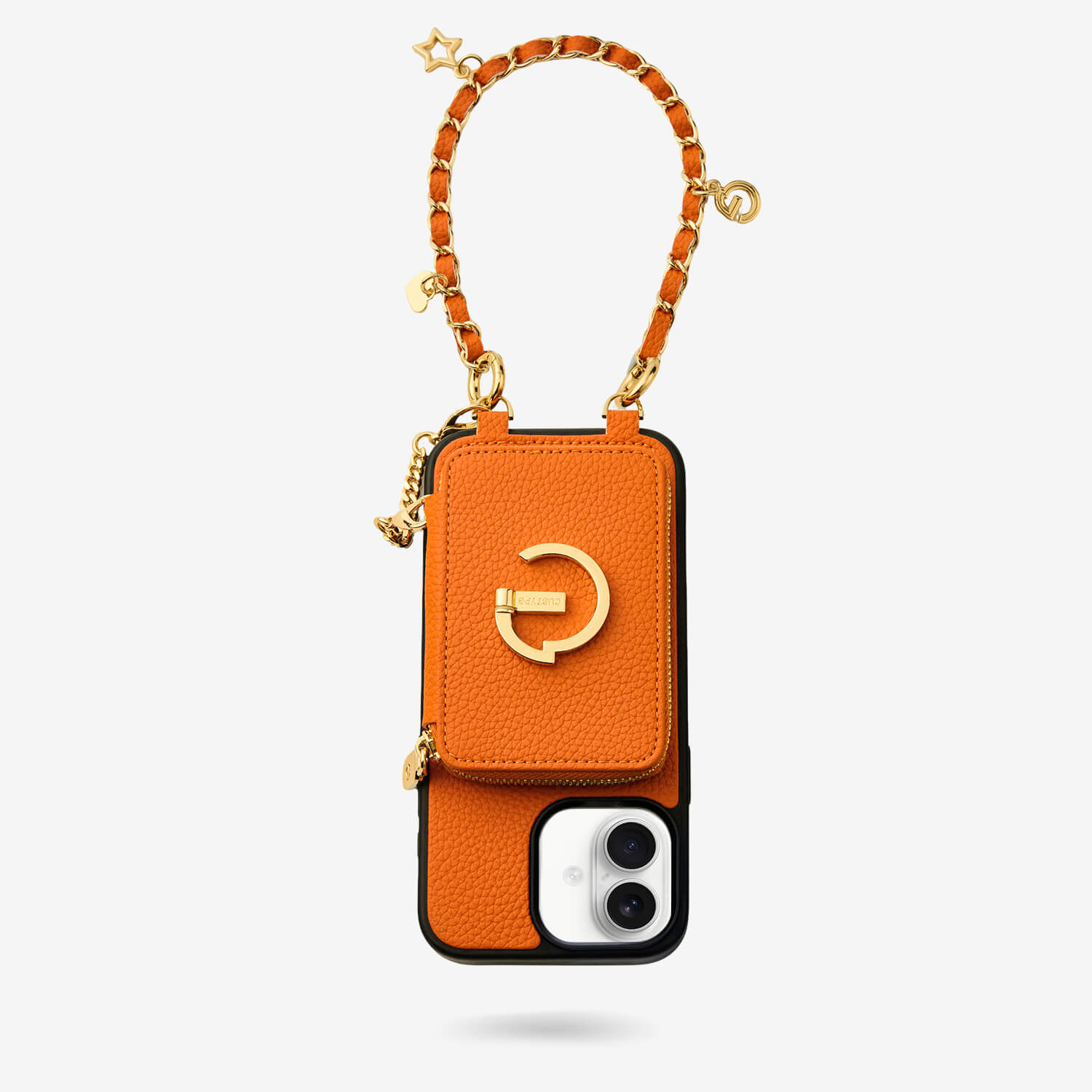 Allure Chain Series-  Protective Wireless Charging Wallet Phone Case with Wristlet