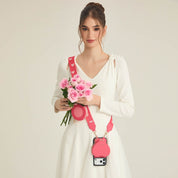 Heart Design Kit- Phone Case with Magnetic Heart Pouch & Webbing Strap-Mobile Phone Cases-DETACHABLE WALLET & PHONE POUCH