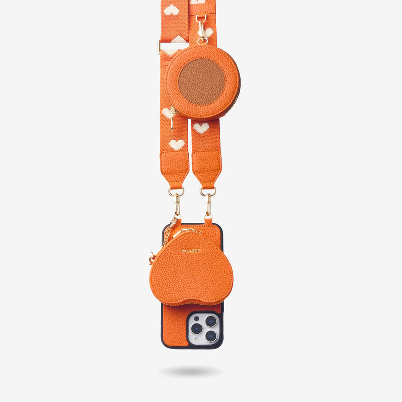 Heart Design Kit- Phone Case with Magnetic Heart Pouch & Webbing Strap-Mobile Phone Cases-DETACHABLE WALLET & PHONE POUCH