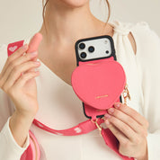 Heart Design Kit- Phone Case with Magnetic Heart Pouch & Webbing Strap-Mobile Phone Cases-DETACHABLE WALLET & PHONE POUCH