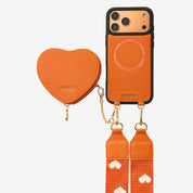 Heart Airpod Kit- Sling iPhone Case with Magnetic Heart Pouch-Mobile Phone Cases-DETACHABLE WALLET & PHONE POUCH