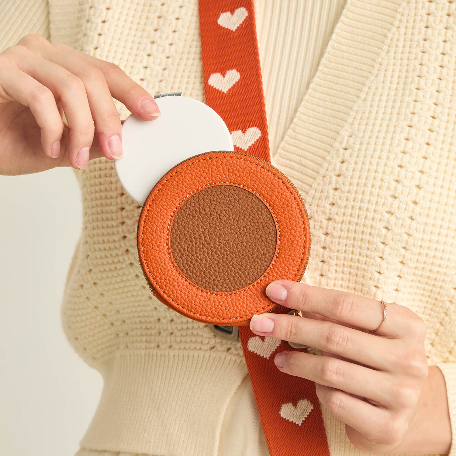 Heart Design Kit- Phone Case with Magnetic Heart Pouch & Webbing Strap-Mobile Phone Cases-DETACHABLE WALLET & PHONE POUCH