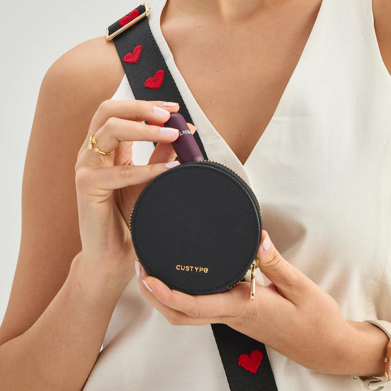 round coin purse black