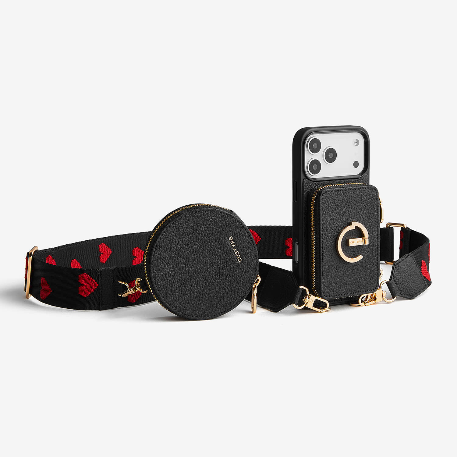 ワイヤレス充電ウェビングクロスボディウォレット電話ケース