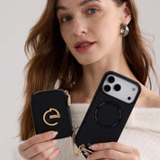 オリジナルデザインセット - ウェビングクロスボディウォレット付き iPhone ケース（スタンド付き）