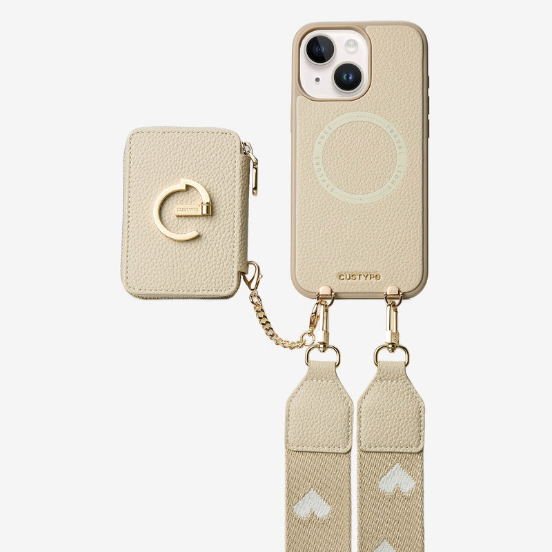 beige crossbody phone case With Card Holder