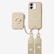 beige Women's crossbody phone case