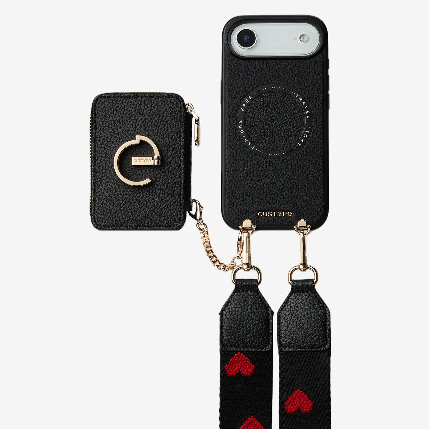 black crossbody phone case With Card Holder