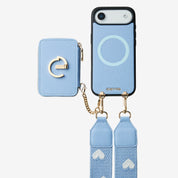 オリジナルデザインセット - ウェビングクロスボディウォレット付き iPhone ケース（スタンド付き）