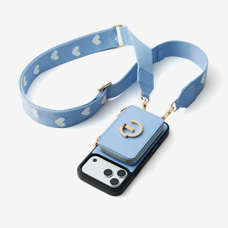 オリジナルデザインセット - ウェビングクロスボディウォレット付き iPhone ケース（スタンド付き）