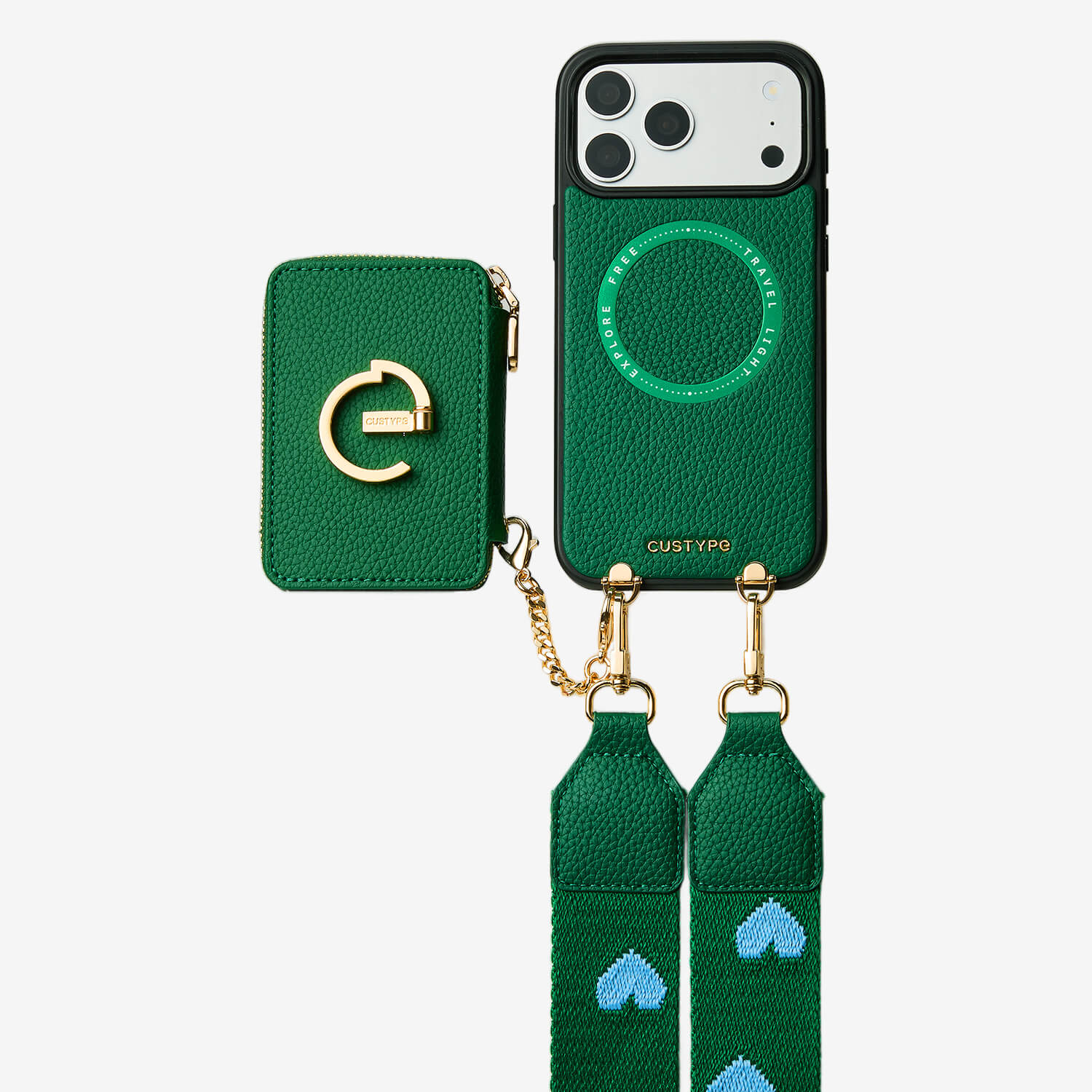 cell phone purse case with  webbing shoulder strap 