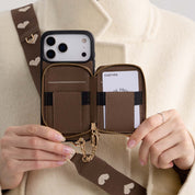 オリジナルデザインセット - ウェビングクロスボディウォレット付き iPhone ケース（スタンド付き）