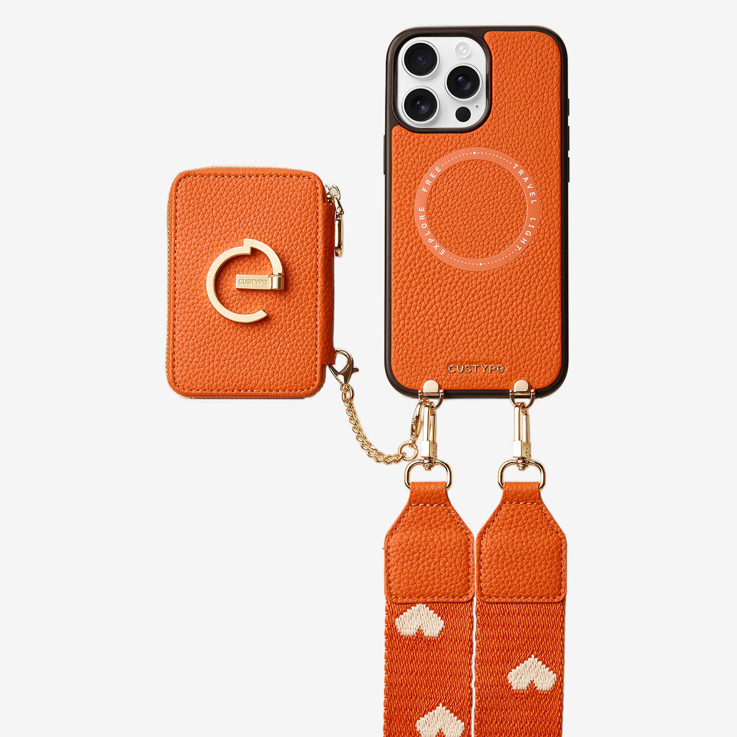 crossbody strap for apple iphone orange 
