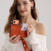 オリジナルデザインセット - ウェビングクロスボディウォレット付き iPhone ケース（スタンド付き）