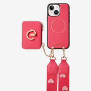 crossbody strap for apple iphone peach pink