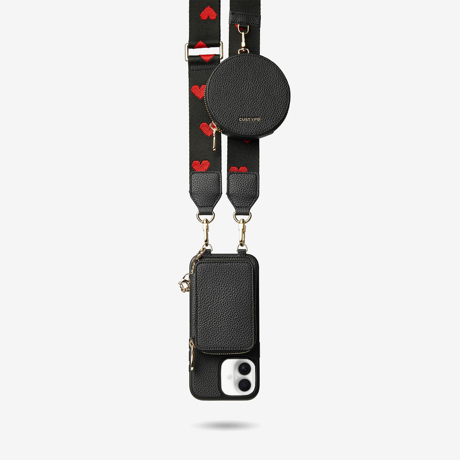 cell phone purse case with shoulder strap Black iPhone 16 Pro Max


