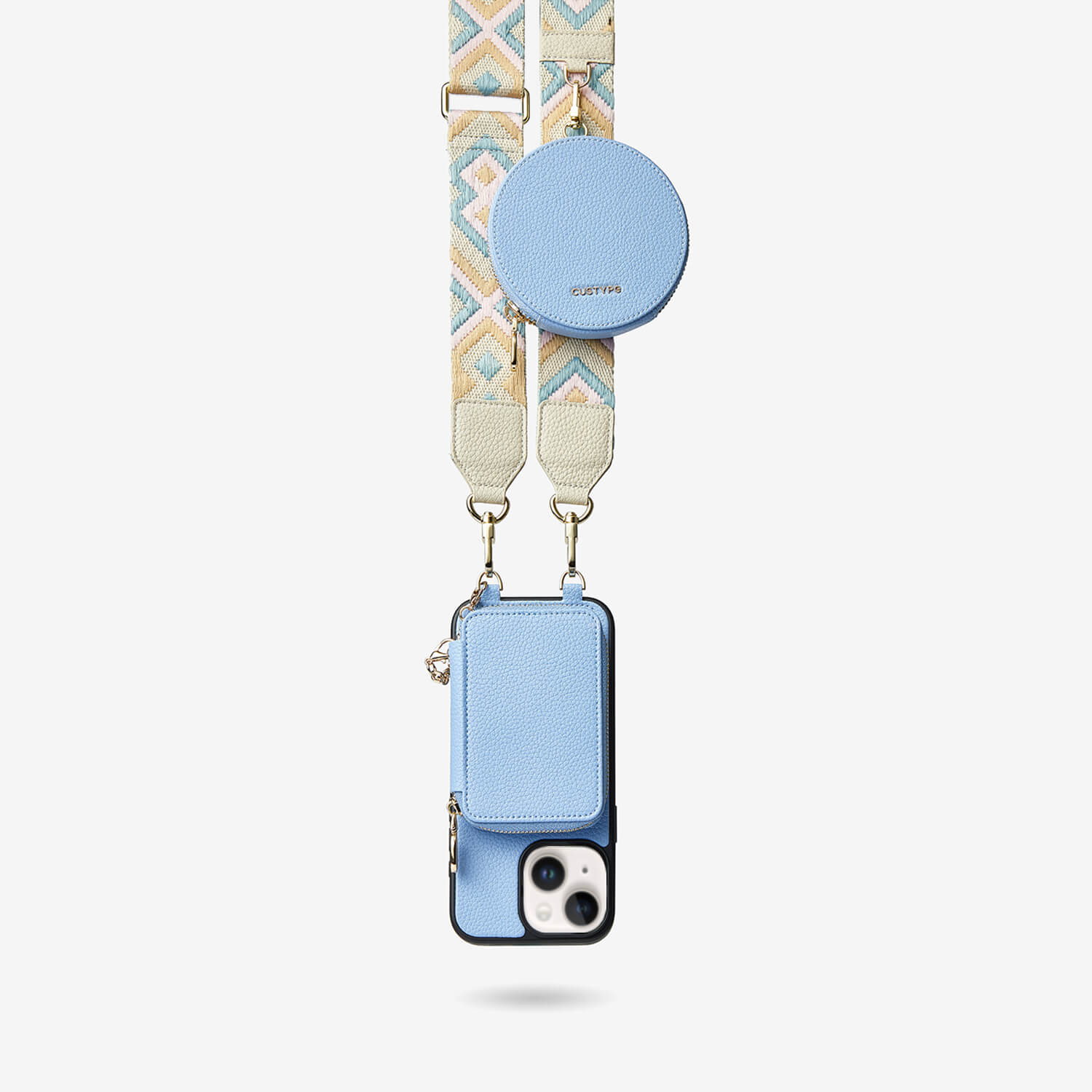crossbody phone case with card holder Blue

