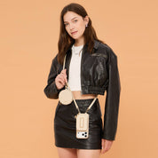 Original Design Set- Detachable Wireless Charging Crossbody Square Stand Wallet Phone Case Round Pouch Set-Mobile Phone Cases-DETACHABLE WALLET & ROUND POUCH