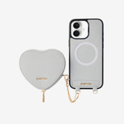 Heart Design Kit- Wireless Charging Phone Case With Detachable Pouch