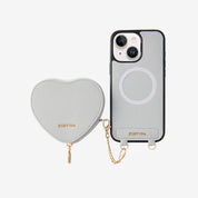 Heart Design Kit- Wireless Charging Phone Case With Detachable Pouch