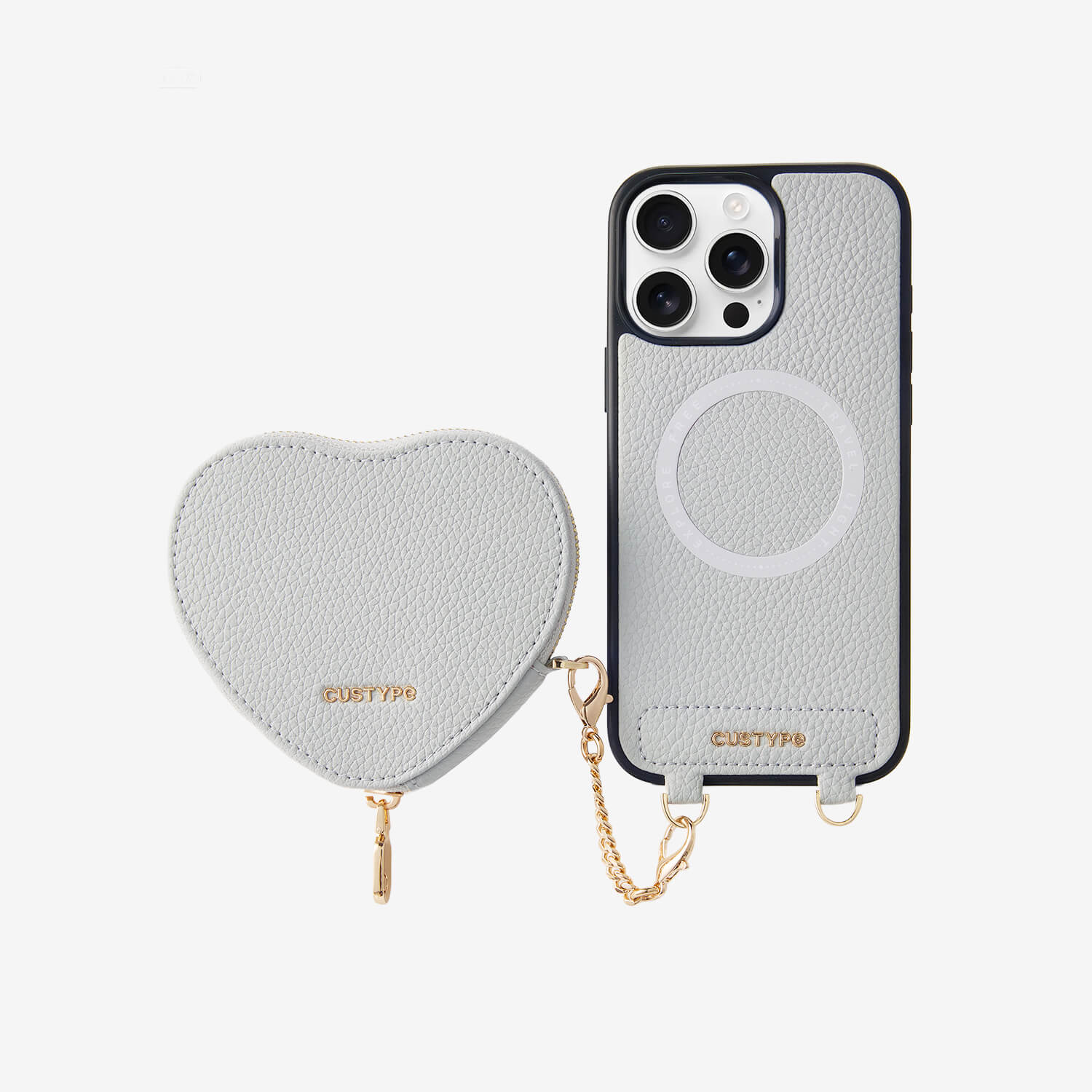 Heart Design Kit- Wireless Charging Phone Case With Detachable Pouch
