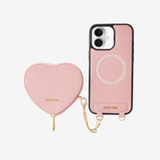 Heart Design Kit- Wireless Charging Phone Case With Detachable Pouch