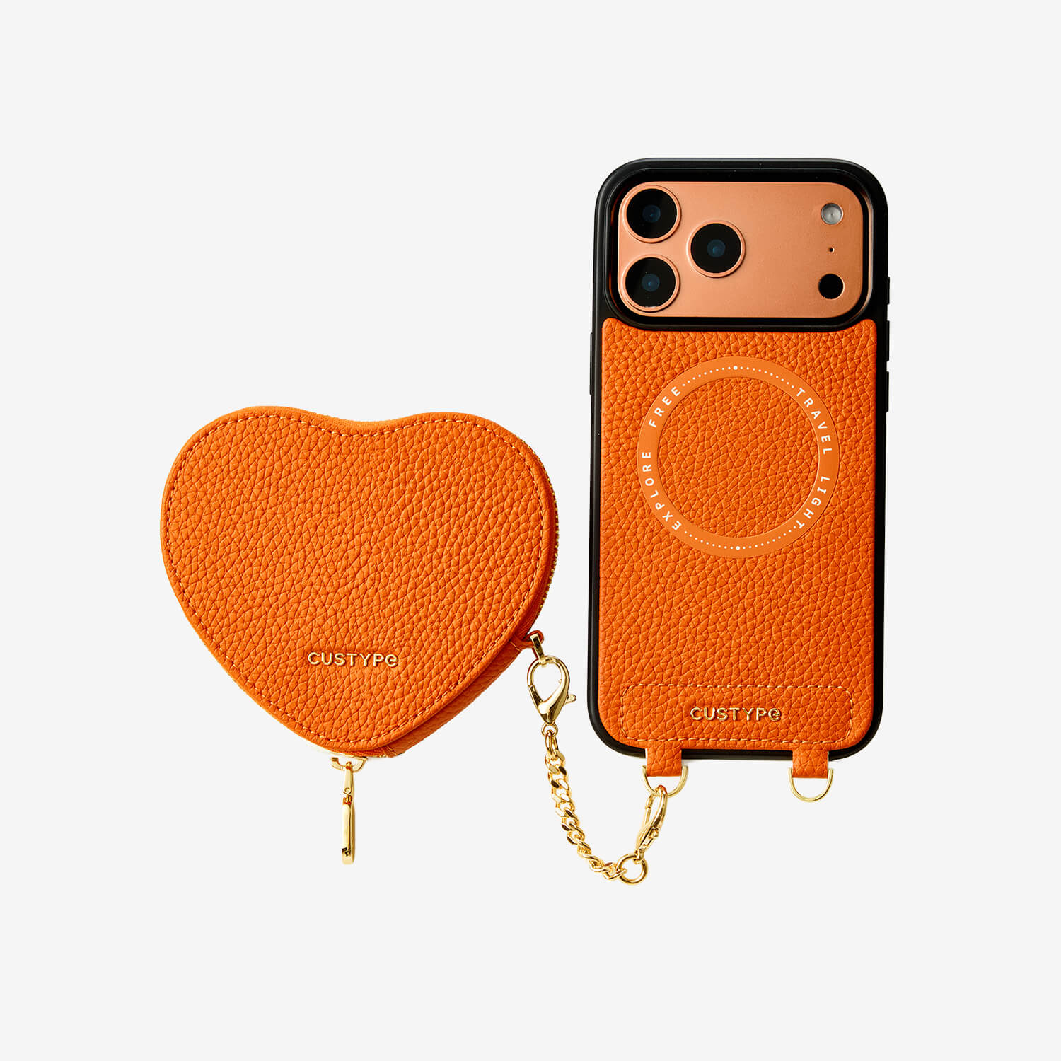 Heart Design Kit- Wireless Charging Phone Case With Detachable Pouch