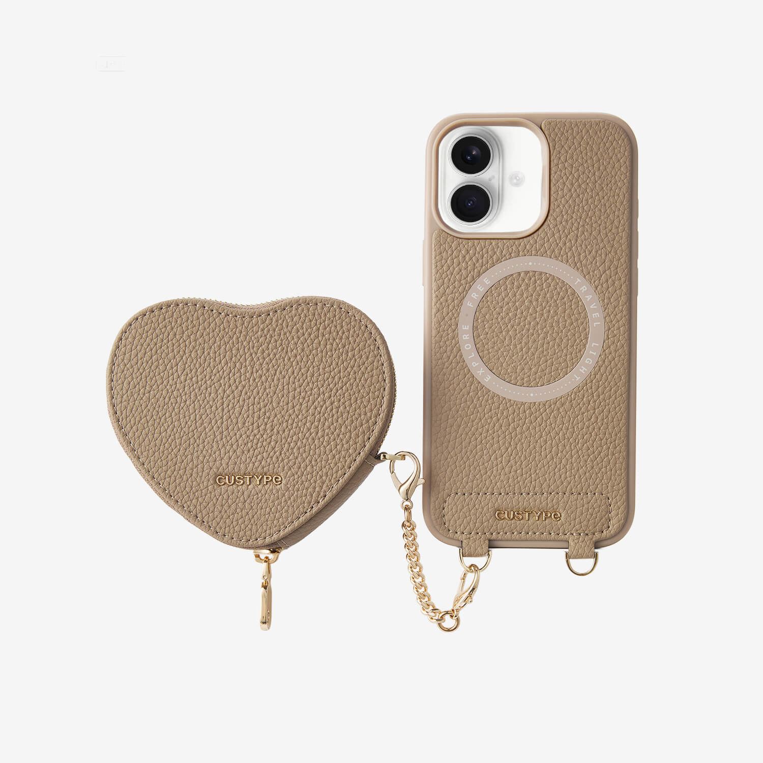 Heart Design Kit- Wireless Charging Phone Case With Detachable Pouch