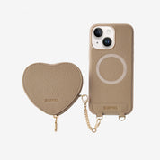 Heart Design Kit- Wireless Charging Phone Case With Detachable Pouch