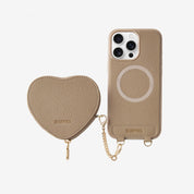 Heart Design Kit- Wireless Charging Phone Case With Detachable Pouch