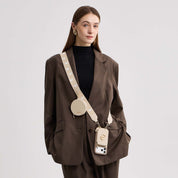 Original Design Set- Wireless Charging Webbing Crossbody Phone Case Round Pouch Set - iPhone 17 Pro Max