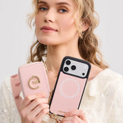 オリジナルデザインセット - マグネット式ウォレット＆ウェビングストラップ付きiPhoneケース